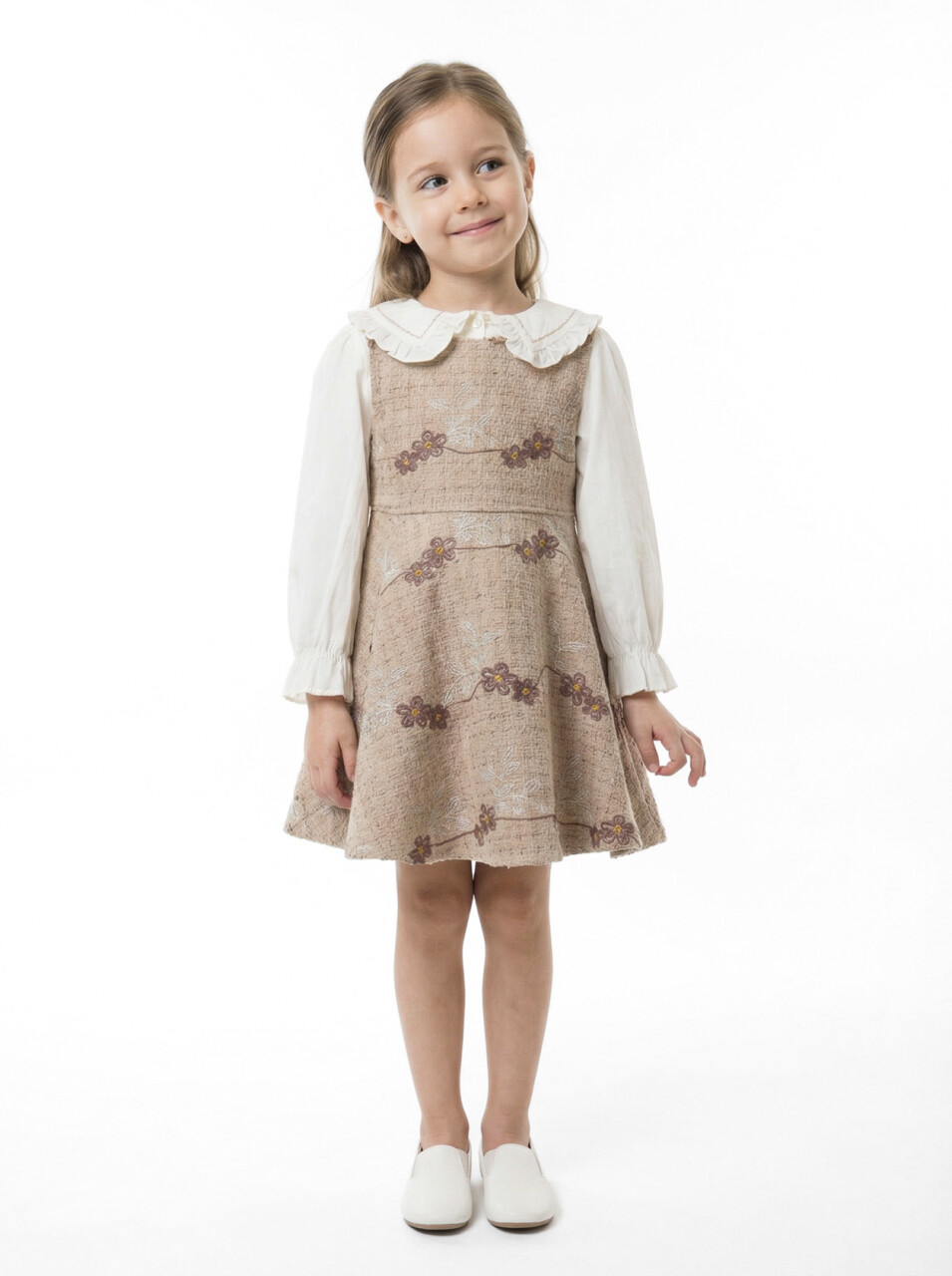 Kız Çocuk Elbise 3-7 Yaş 4770 Hardal - 3
