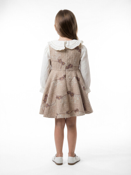 Kız Çocuk Elbise 3-7 Yaş 4770 Hardal - 4