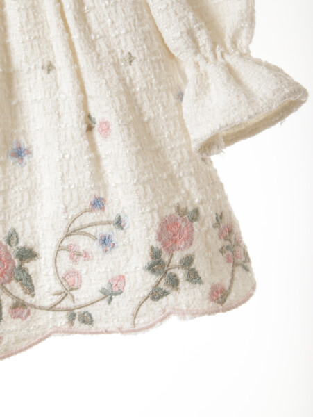 Kız Çocuk Elbise 3-12 Ay 4712 Ekru - 6