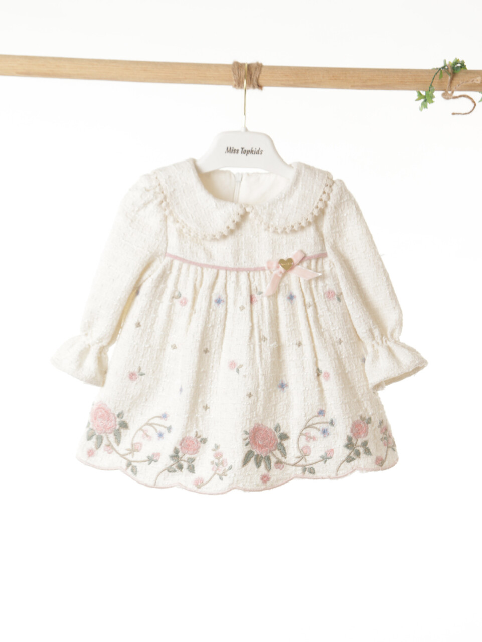 Kız Çocuk Elbise 3-12 Ay 4712 Ekru - 3