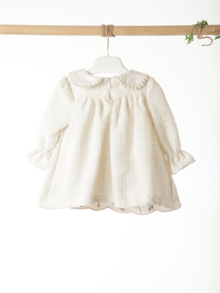 Kız Çocuk Elbise 3-12 Ay 4712 Ekru - 4