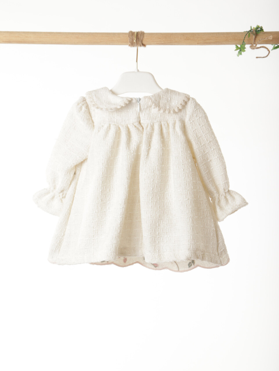 Kız Çocuk Elbise 3-12 Ay 4712 Ekru - 4