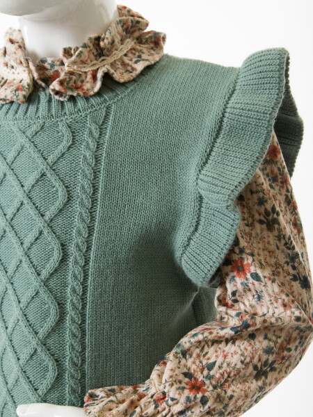 Kız Çocuk 3'lu Alt Üst Takım 3-7 Yaş 4778 Haki - 5