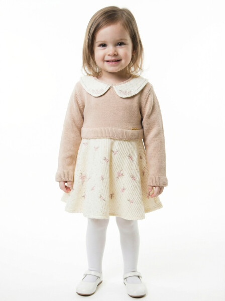 Kız Çocuk Elbise 6-24 Ay 4781 Bej - Top Girl