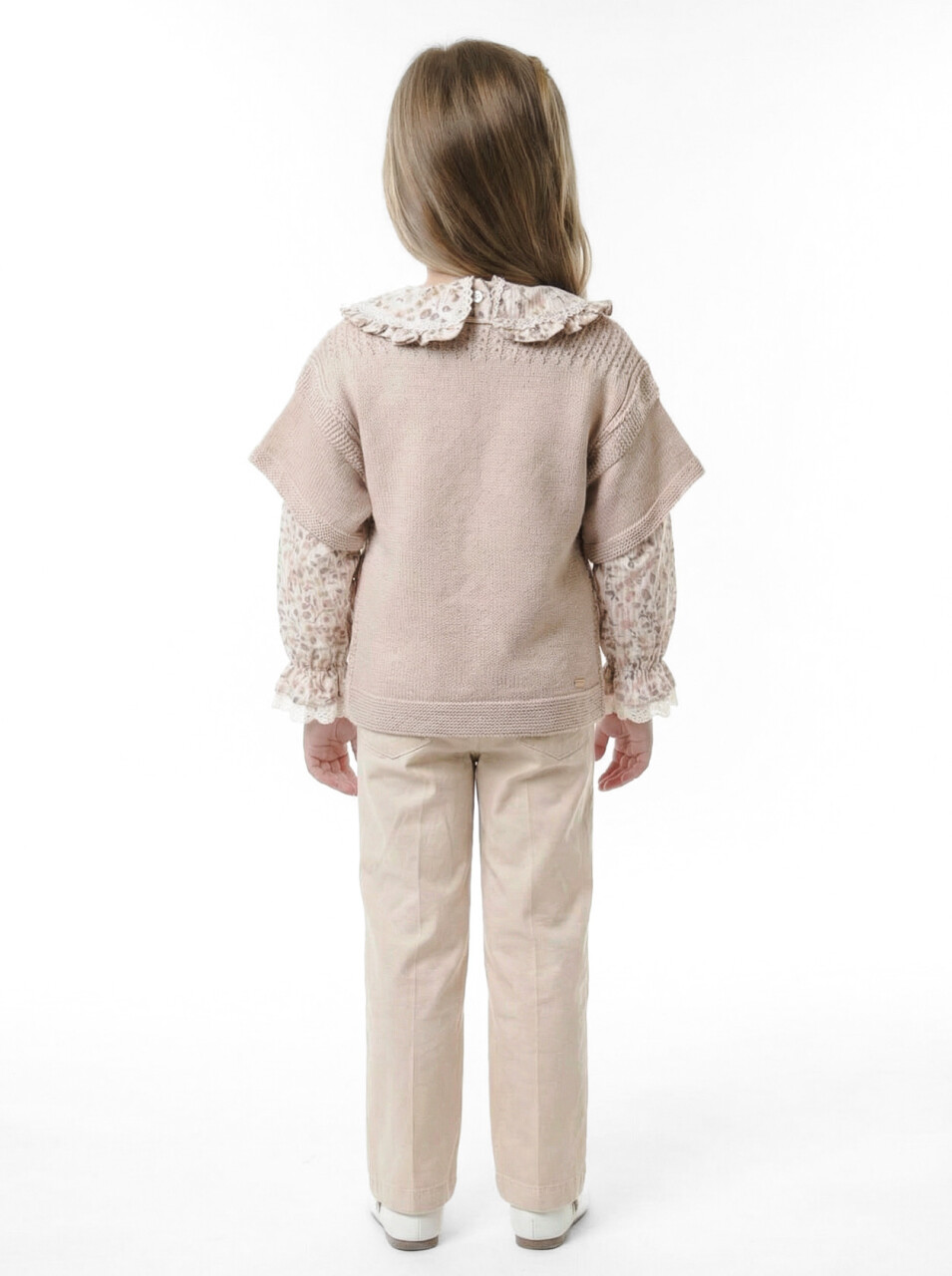 Kız Çocuk Elbise 3-7 Yaş 4756 Bej - 2