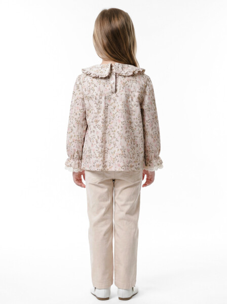 Kız Çocuk Elbise 3-7 Yaş 4756 Bej - 4