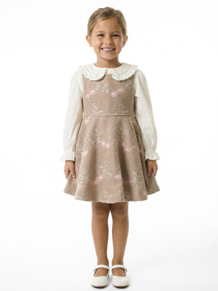 Kız Çocuk Elbise 3-7 Yaş 4772 Pembe - 3