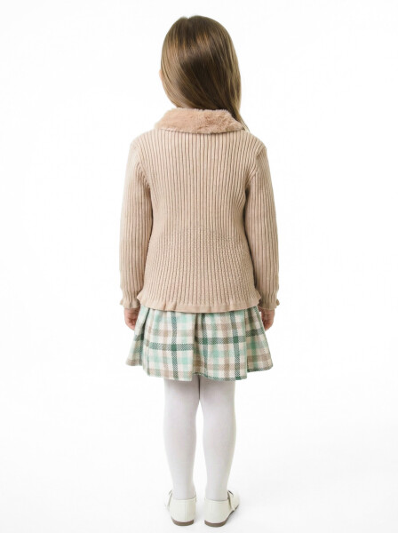 Kız Çocuk Elbise 3-7 Yaş 4766 Bej - 3