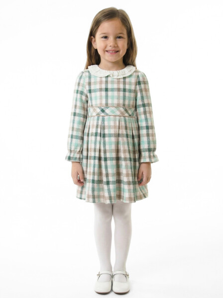 Kız Çocuk Elbise 3-7 Yaş 4766 Bej - 4