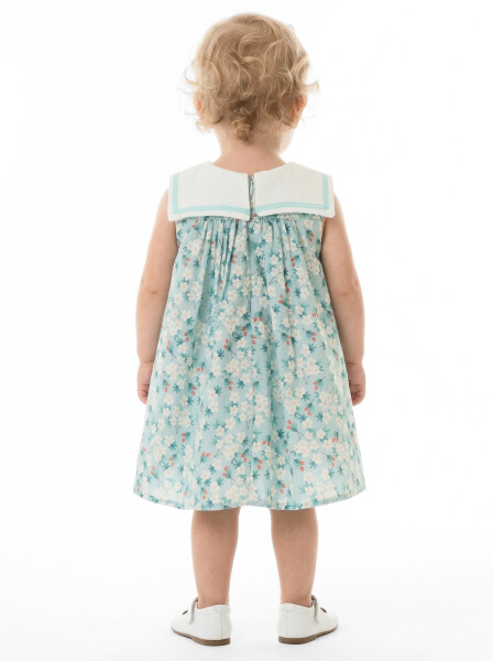 Külotlu Kız Çocuk Elbise 3-12 Ay 5129 Turkuaz - 2