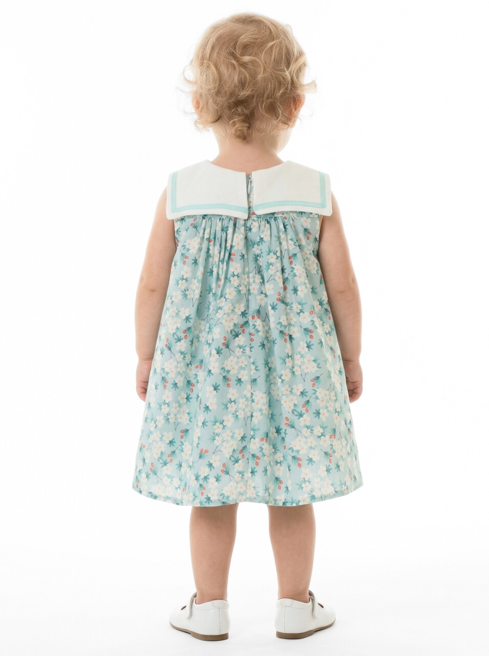 Külotlu Kız Çocuk Elbise 3-12 Ay 5129 Turkuaz - 2
