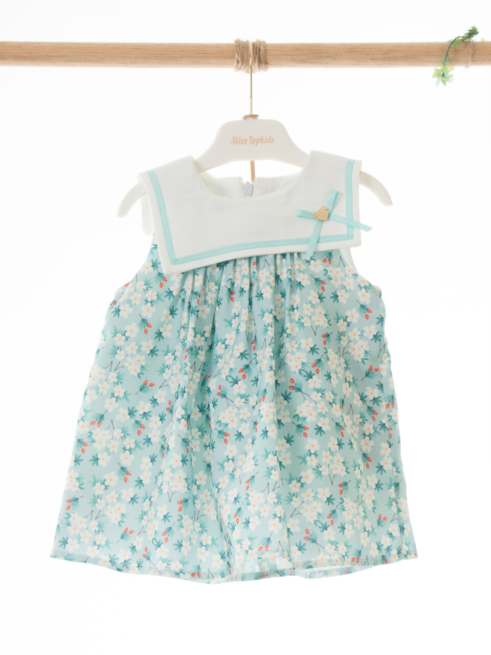Külotlu Kız Çocuk Elbise 3-12 Ay 5129 Turkuaz - 3