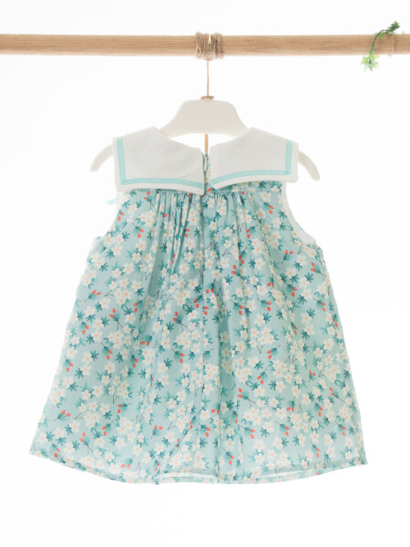 Külotlu Kız Çocuk Elbise 3-12 Ay 5129 Turkuaz - 4