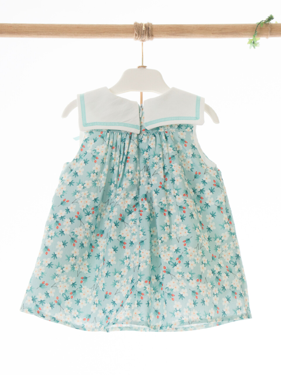 Külotlu Kız Çocuk Elbise 3-12 Ay 5129 Turkuaz - 4