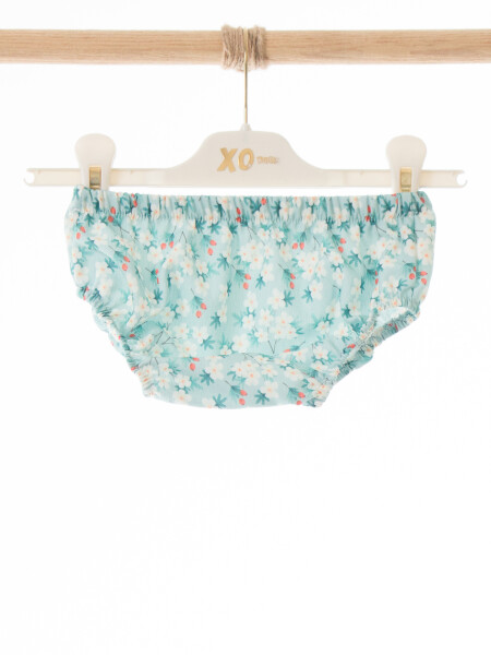 Külotlu Kız Çocuk Elbise 3-12 Ay 5129 Turkuaz - 5