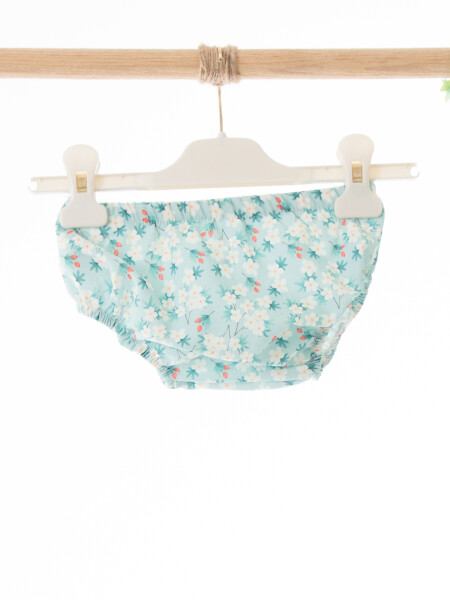 Külotlu Kız Çocuk Elbise 3-12 Ay 5129 Turkuaz - 6