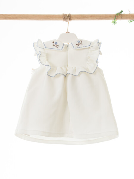 Külotlu Kız Çocuk Elbise 3-12 Ay 5106 Ekru - 4