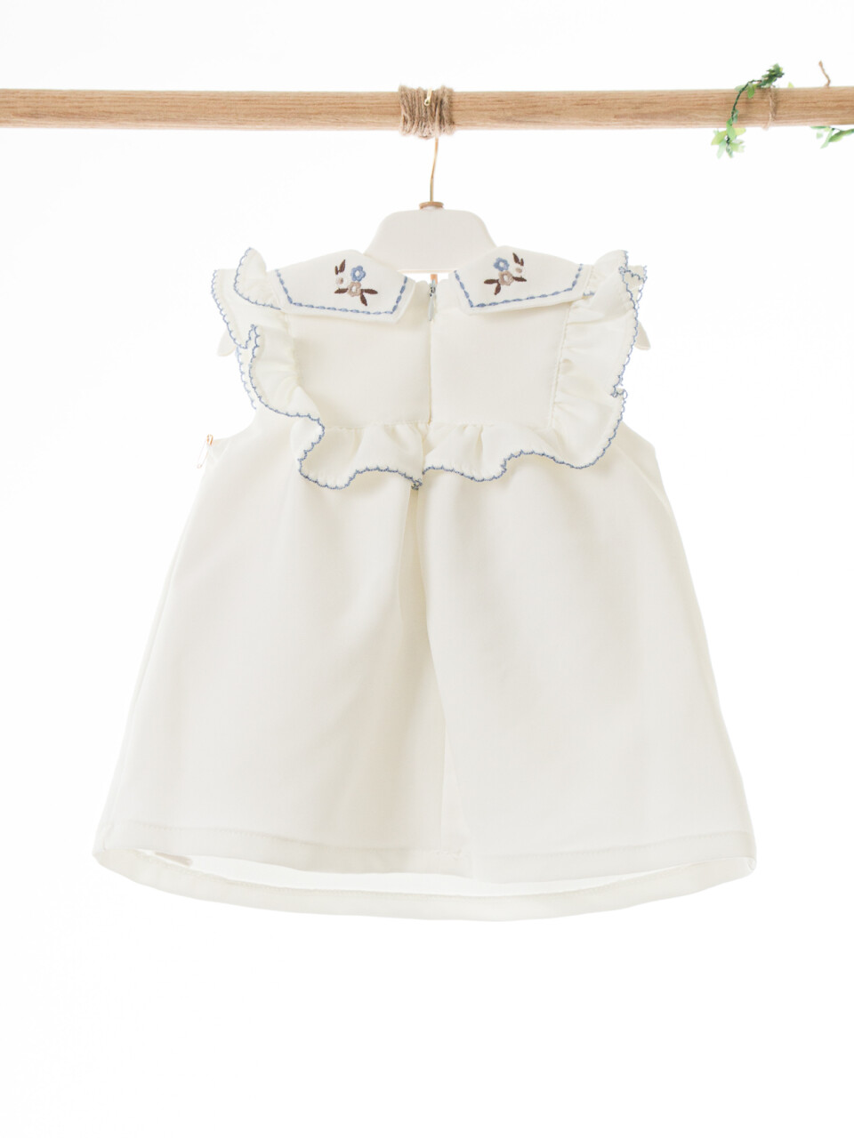 Külotlu Kız Çocuk Elbise 3-12 Ay 5106 Ekru - 4