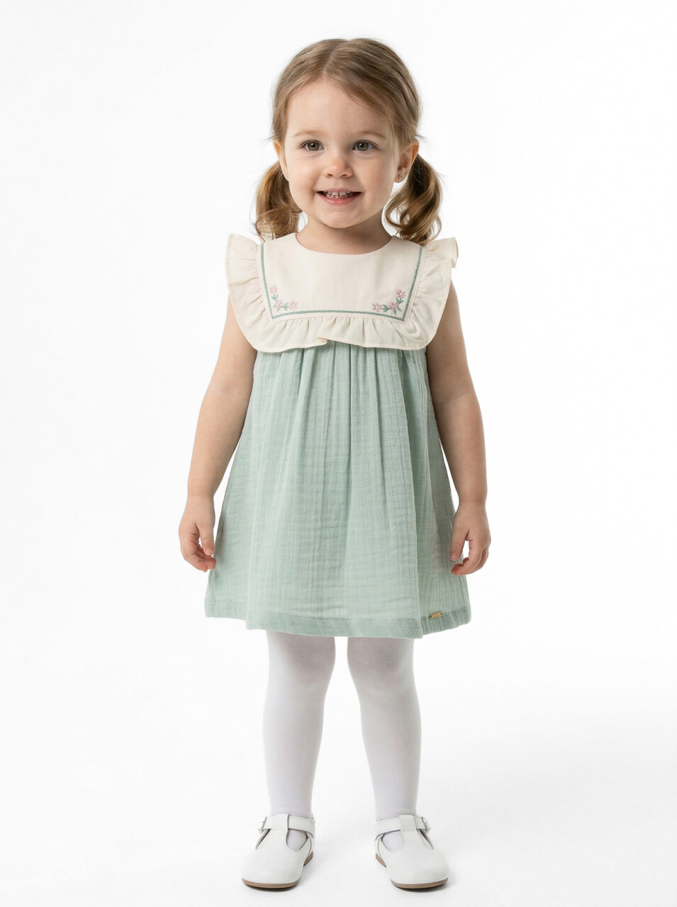 Kız Çocuk Yazlık Elbise 6-36 Ay 5208‬‎ Yeşil - 1