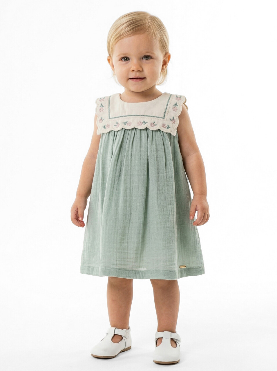 Kız Çocuk Yazlık Elbise 3-12 Ay 5120‬‎ Yeşil - 1