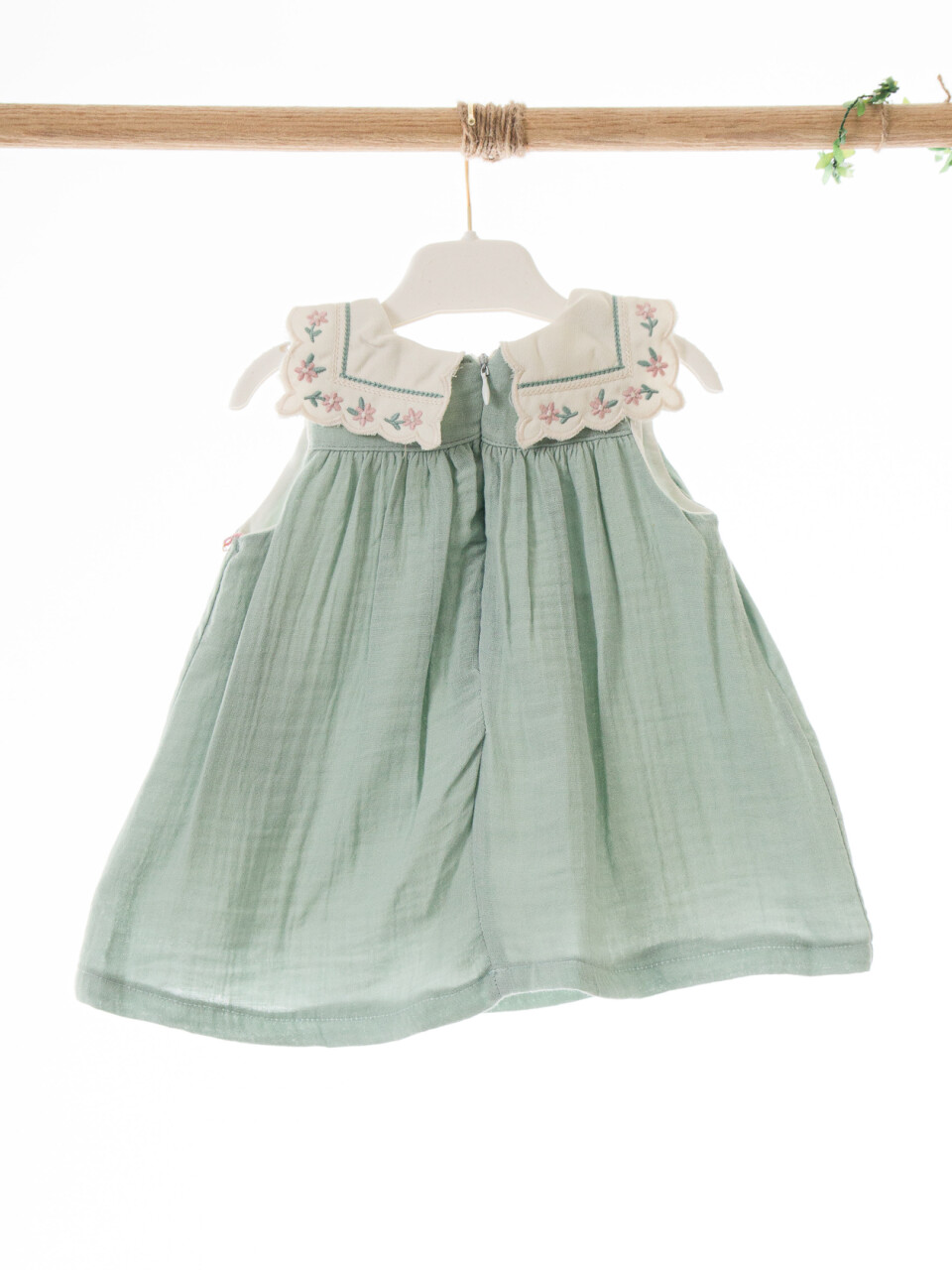 Kız Çocuk Yazlık Elbise 3-12 Ay 5120‬‎ Yeşil - 4