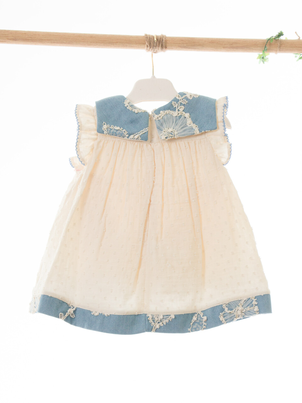 Kız Çocuk Yazlık Elbise 3-12 Ay 5118 Bej - Mavi - 4