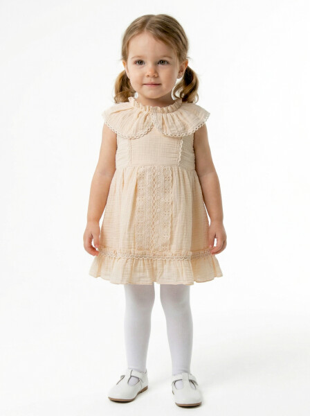 Kız Çocuk Yazlık Elbise 6-36 Ay 5206 Bej - Top Girl