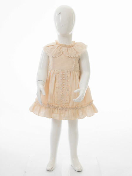 Kız Çocuk Yazlık Elbise 6-36 Ay 5206 Bej - 3