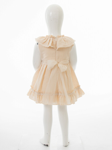 Kız Çocuk Yazlık Elbise 6-36 Ay 5206 Bej - 4