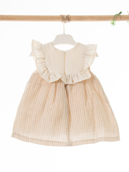 Kız Çocuk Yazlık Elbise 3-12 Ay 5121 Bej - 4