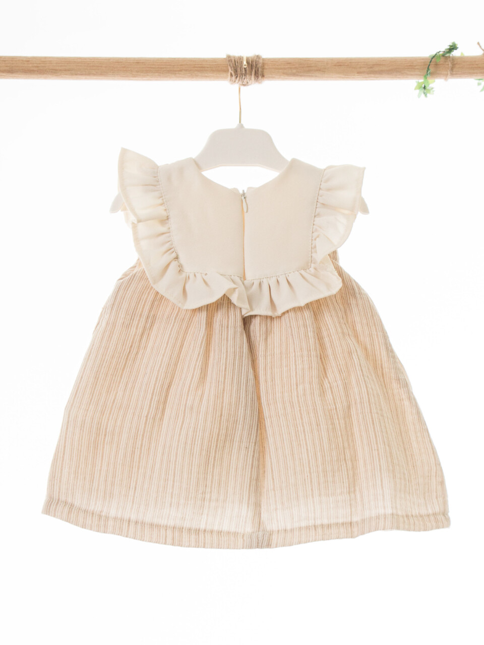 Kız Çocuk Yazlık Elbise 3-12 Ay 5121 Bej - 4