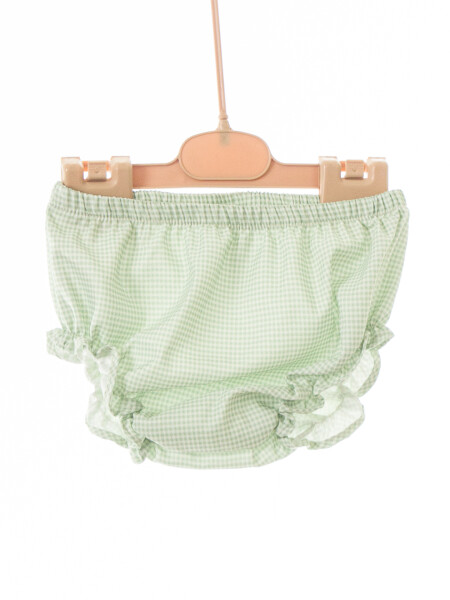 Külotlu Kız Çocuk Elbise 3-12 Ay 5112 Ekru - Yeşil - 5