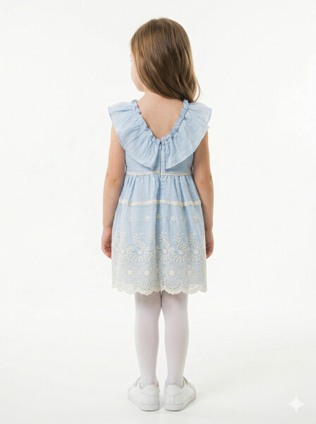 Kız Çocuk Yazlık Elbise 1-5 Yaş 5158 Mavi - 2