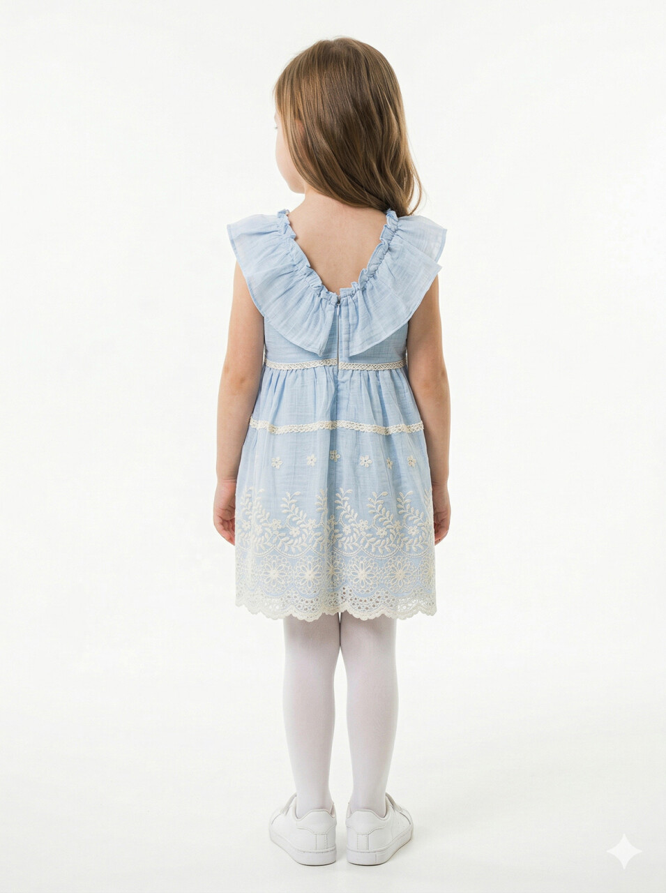 Kız Çocuk Yazlık Elbise 1-5 Yaş 5158 Mavi - 2