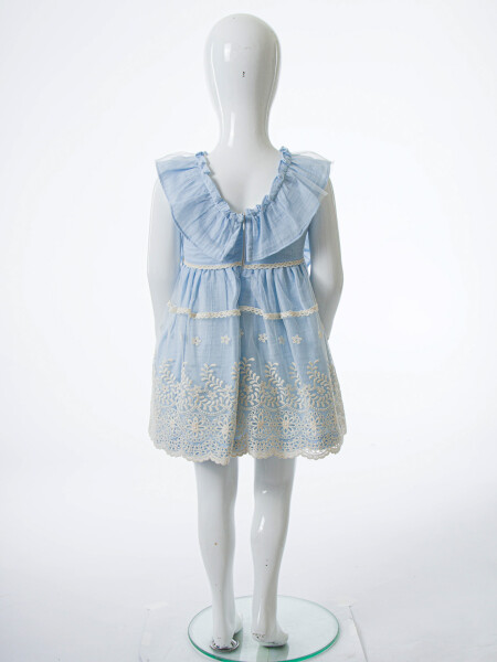 Kız Çocuk Yazlık Elbise 1-5 Yaş 5158 Mavi - 4