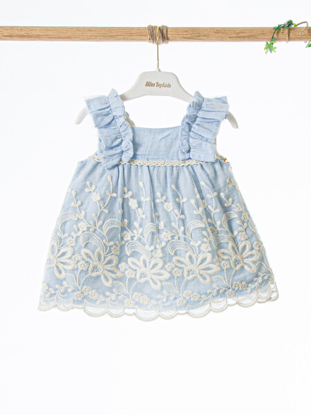Kız Çocuk Yazlık Elbise 3-12 Ay 5117 Mavi - 3