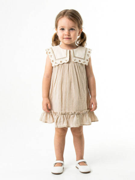 Kız Çocuk Yazlık Elbise 6-36 Ay 5212 Bej - Top Girl