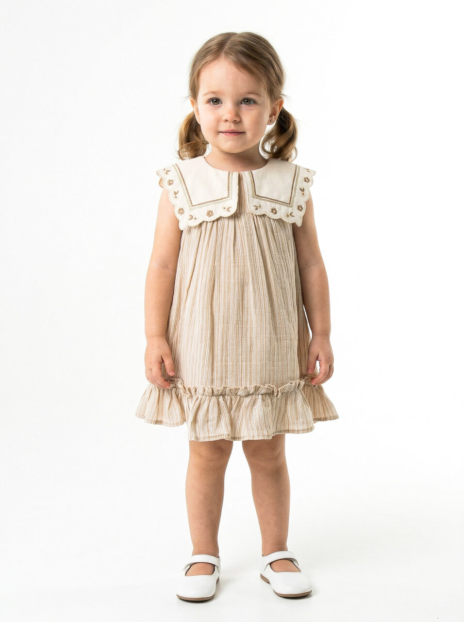 Kız Çocuk Yazlık Elbise 6-36 Ay 5212 Bej - 1