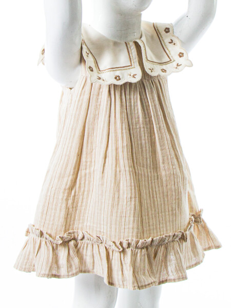 Kız Çocuk Yazlık Elbise 6-36 Ay 5212 Bej - 4