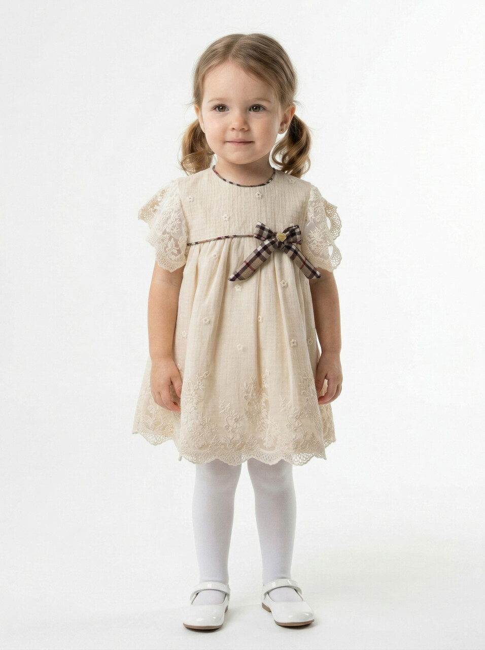 Kız Çocuk Yazlık Elbise 6-36 Ay 5220 Bej - 1