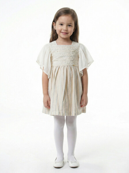 Kız Çocuk Yazlık Elbise 1-5 Yaş 5159 Bej - Top Girl