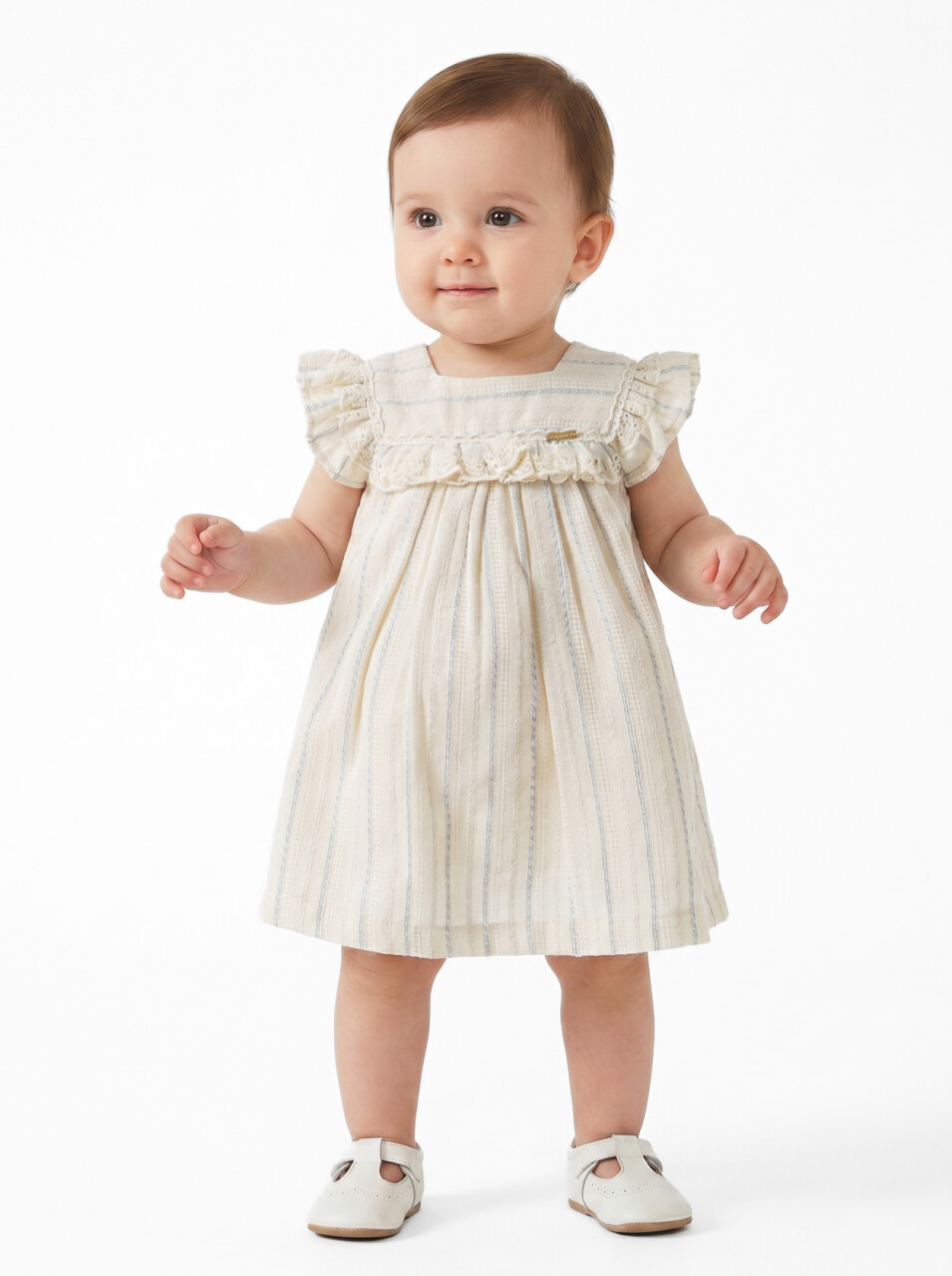 Kız Çocuk Yazlık Elbise 3-12 Ay 5128 Bej - 1