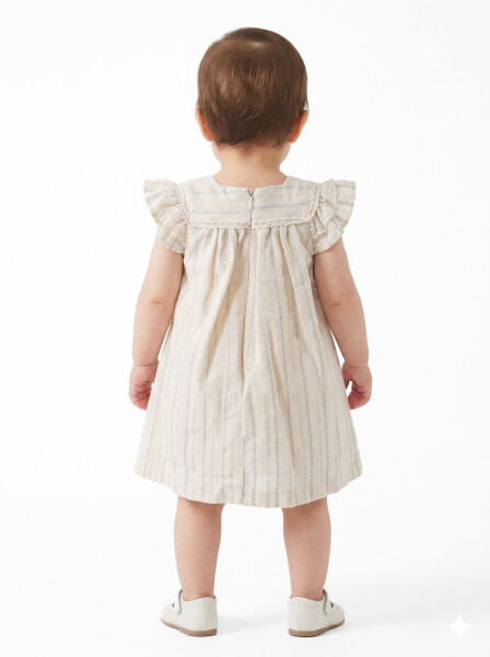 Kız Çocuk Yazlık Elbise 3-12 Ay 5128 Bej - 2