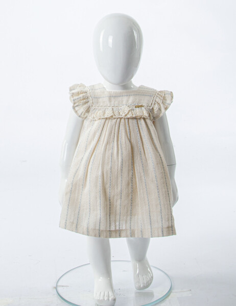 Kız Çocuk Yazlık Elbise 3-12 Ay 5128 Bej - 3