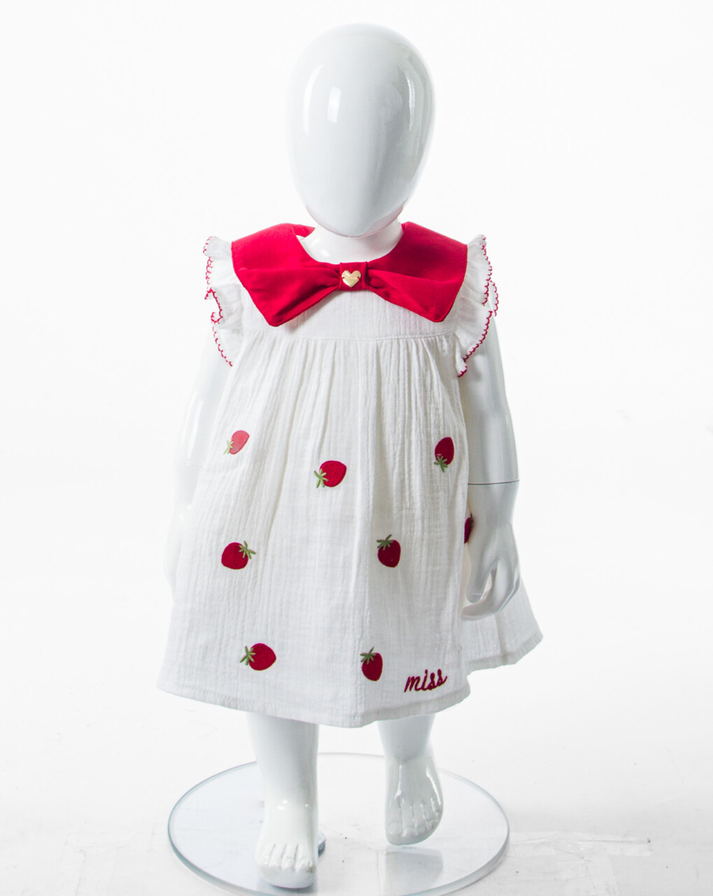 Külotlu Kız Çocuk Yazlık Elbise 3-12 Ay 5113 Beyaz - 3