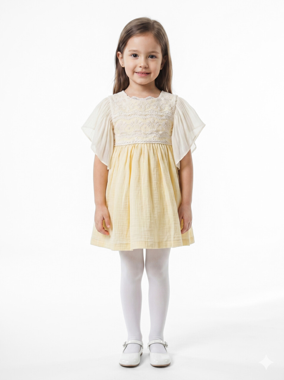 Kız Çocuk Yazlık Elbise 1-5 Yaş 5157 Sarı - 1