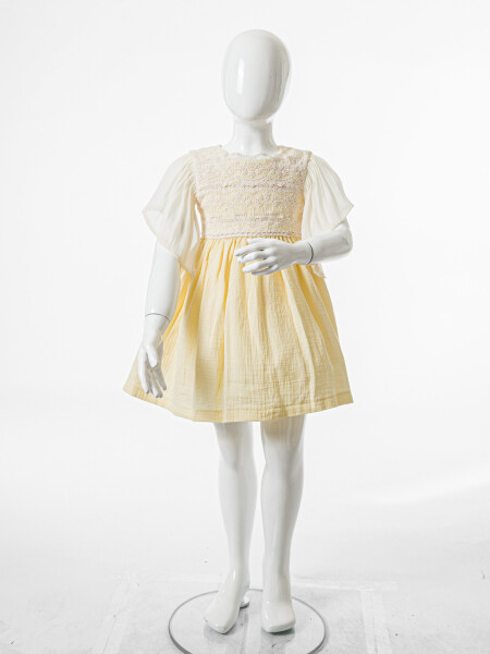 Kız Çocuk Yazlık Elbise 1-5 Yaş 5157 Sarı - 3