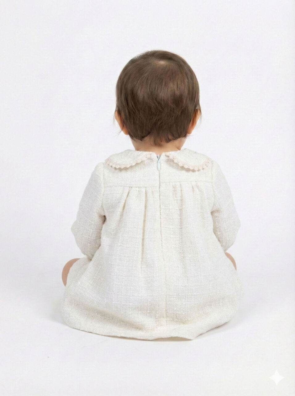 Kız Çocuk Elbise 3-12 Ay 4712 Ekru - 2