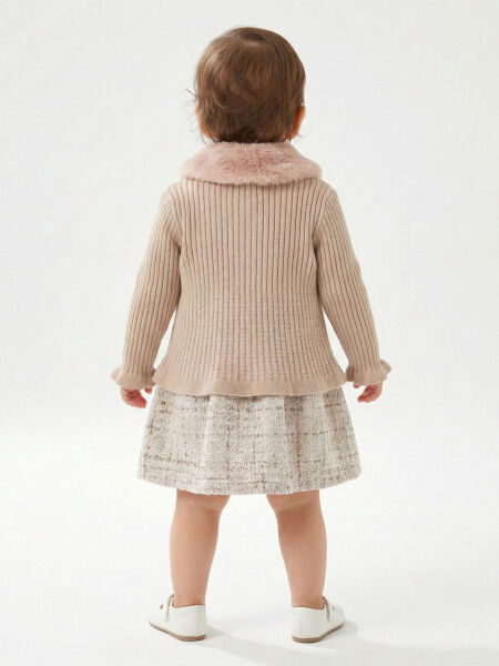 Kız Çocuk Elbise 1-5 Yaş 4747 Bej - 2