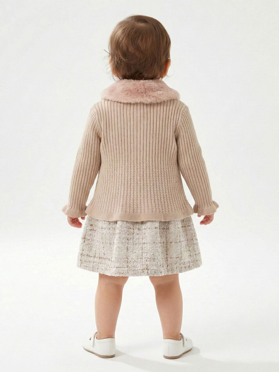 Kız Çocuk Elbise 1-5 Yaş 4747 Bej - 2